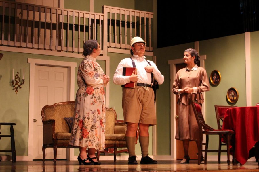 Sophia Nappa (left) as Abby Brewster, Noah Santiago (middle) as Teddy Roosevelt, and Veronica Angiuli (right) as Martha Brewster.